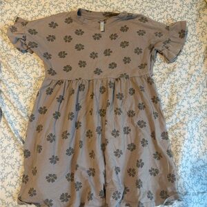 Rylee + Cru Charcoal Floral Kids Dress